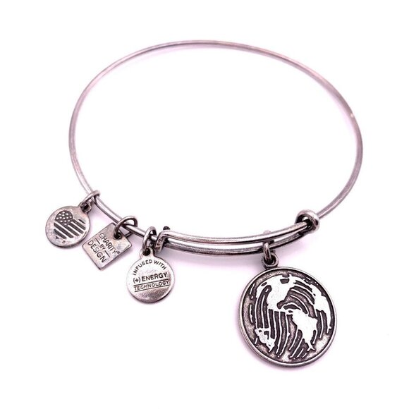 Alex and Ani Make Your Mark on the World Charm Bracelet - Expands 2"- 3.5" - Picture 1 of 2